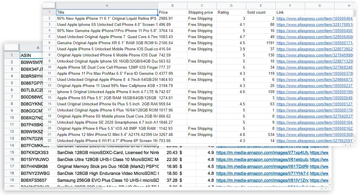 Screenshot für E-Commerce