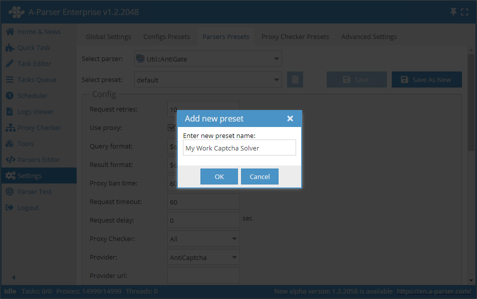 Schritt 1 - Neues Preset hinzufügen