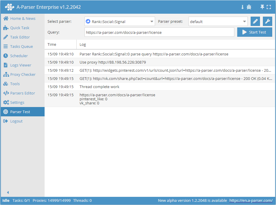Übersicht des Parsers