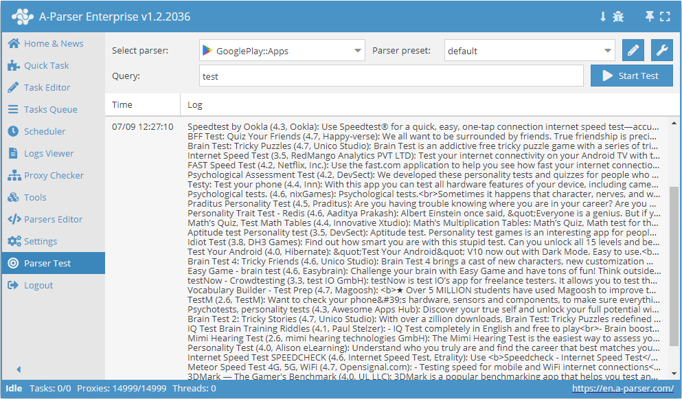 Übersicht des Parsers