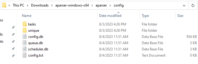 Estructura del directorio config