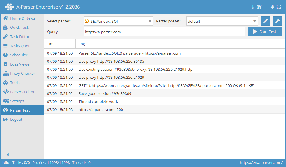 Resumen del extractor