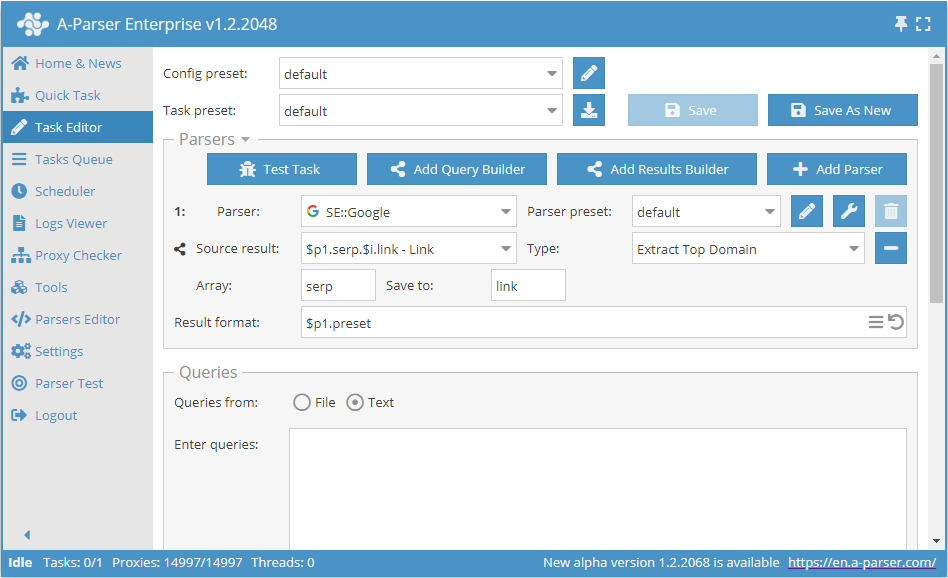 Extracción de dominios