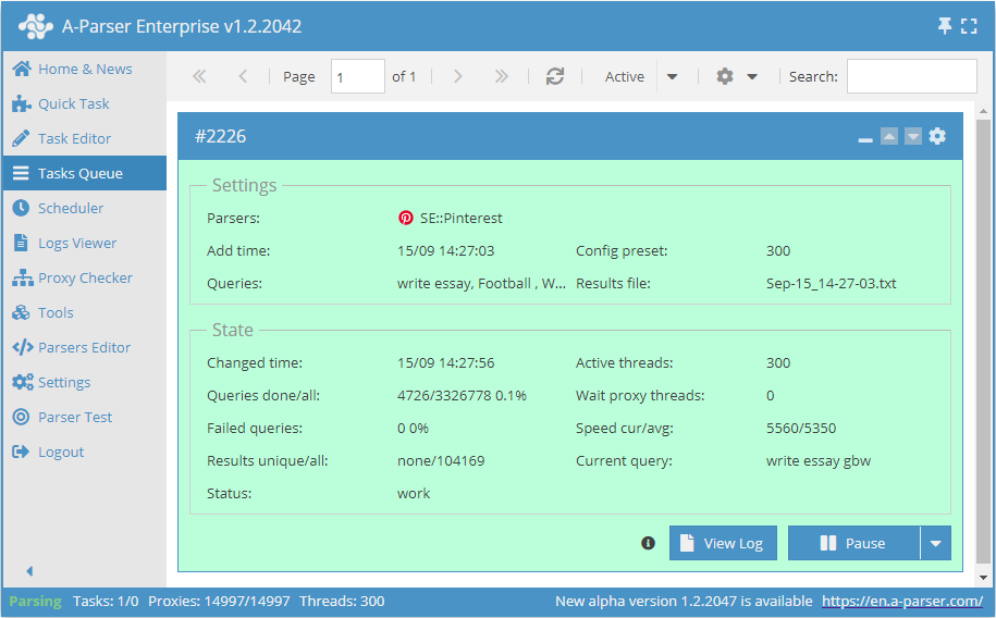Présentation du scraper : vitesse de fonctionnement