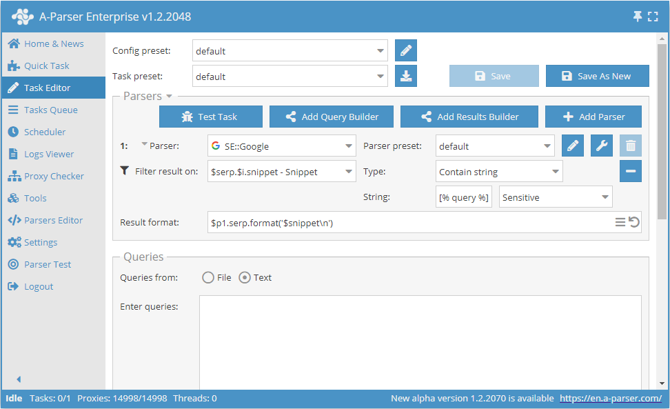 Exemple d'utilisation de la requête dans le filtre