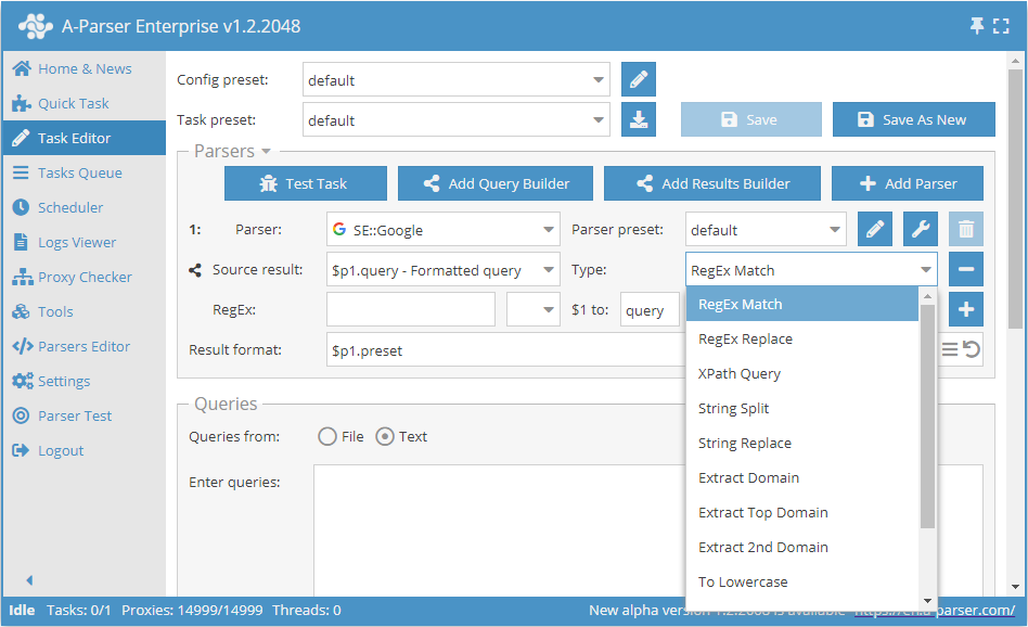 Constructeur de résultats
