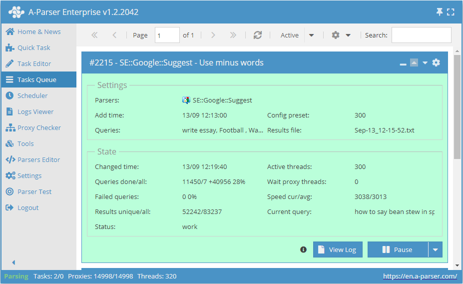Présentation du scraper : vitesse de fonctionnement