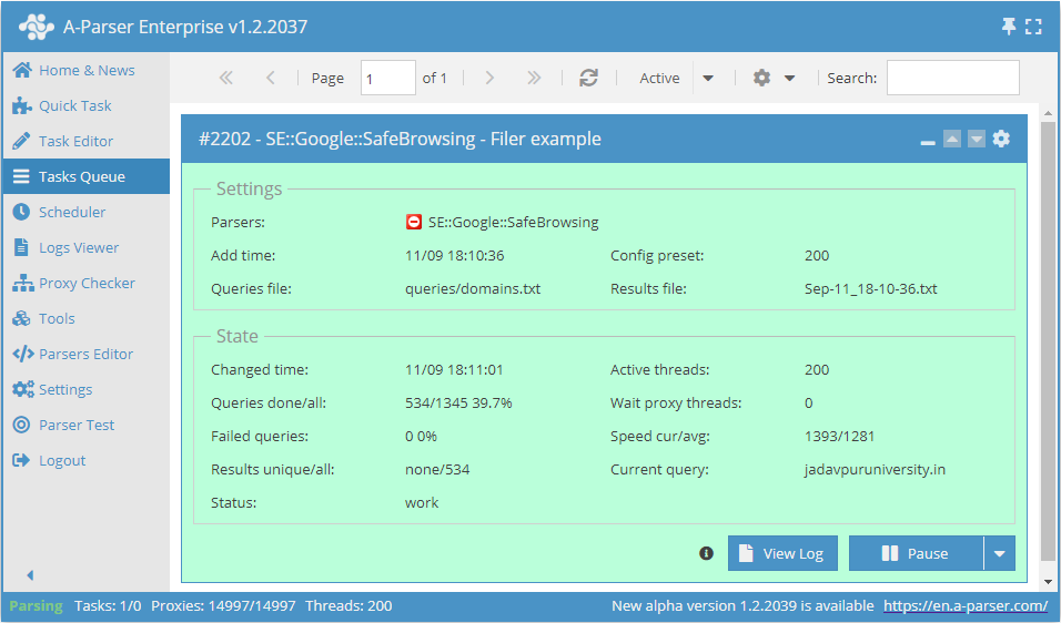 Présentation du scraper : vitesse de fonctionnement