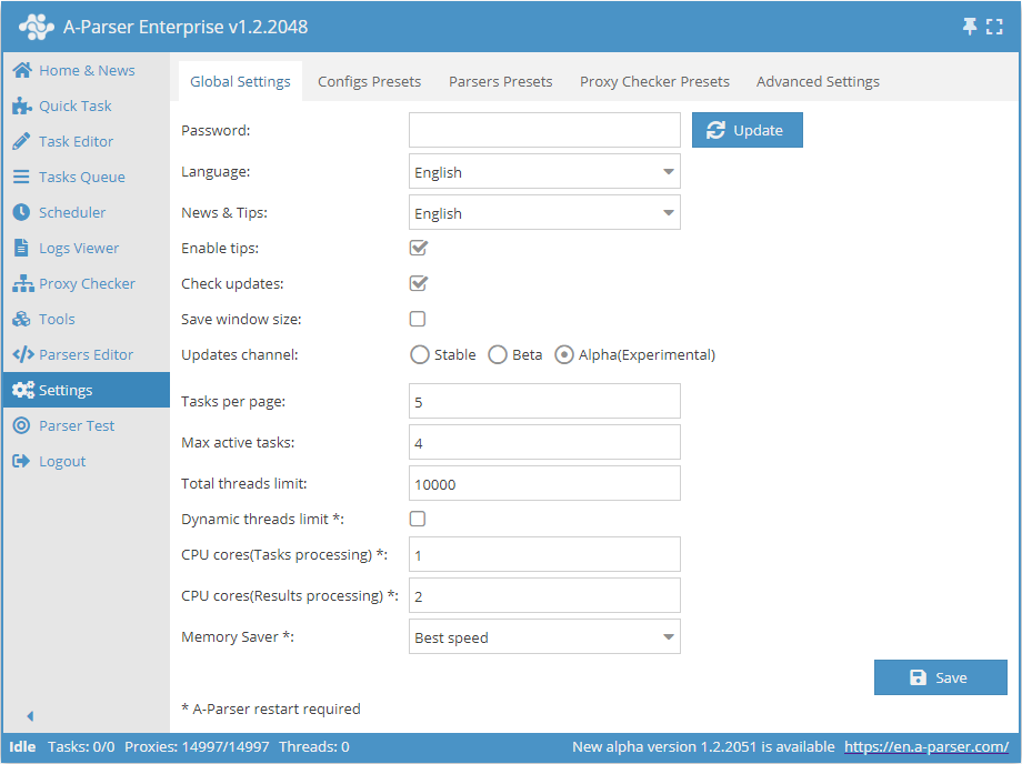 Paramètres -> Paramètres Généraux