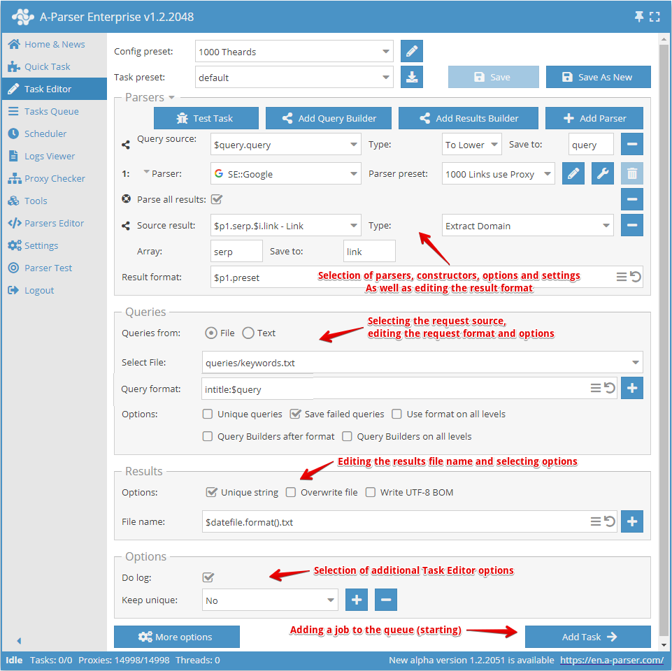 Création de présélection