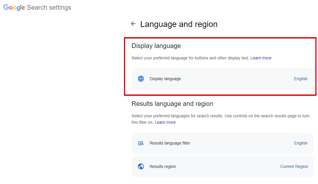 Interface language