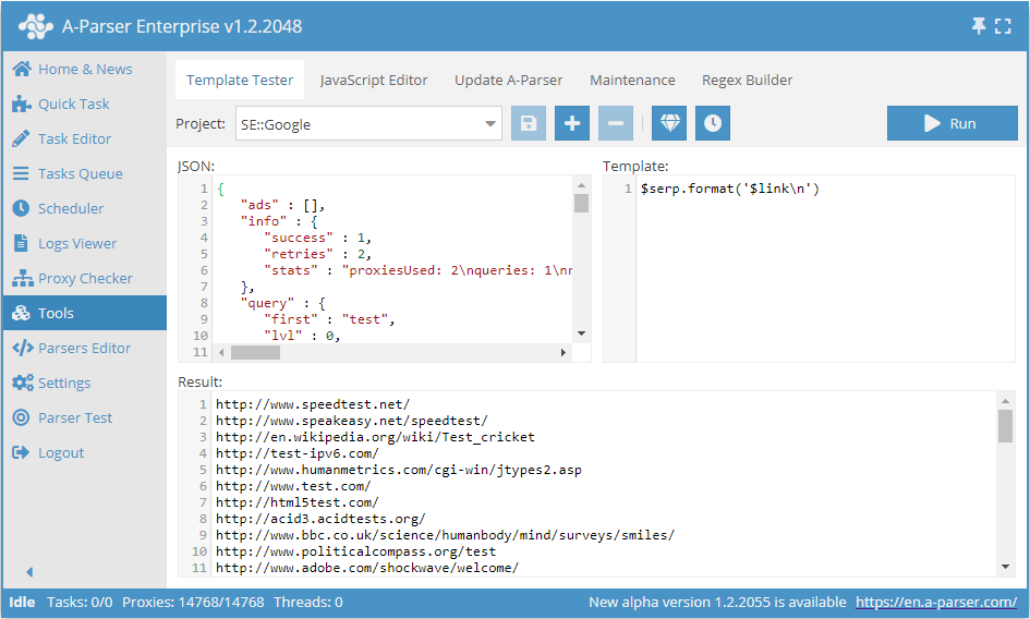 Şablon testi
