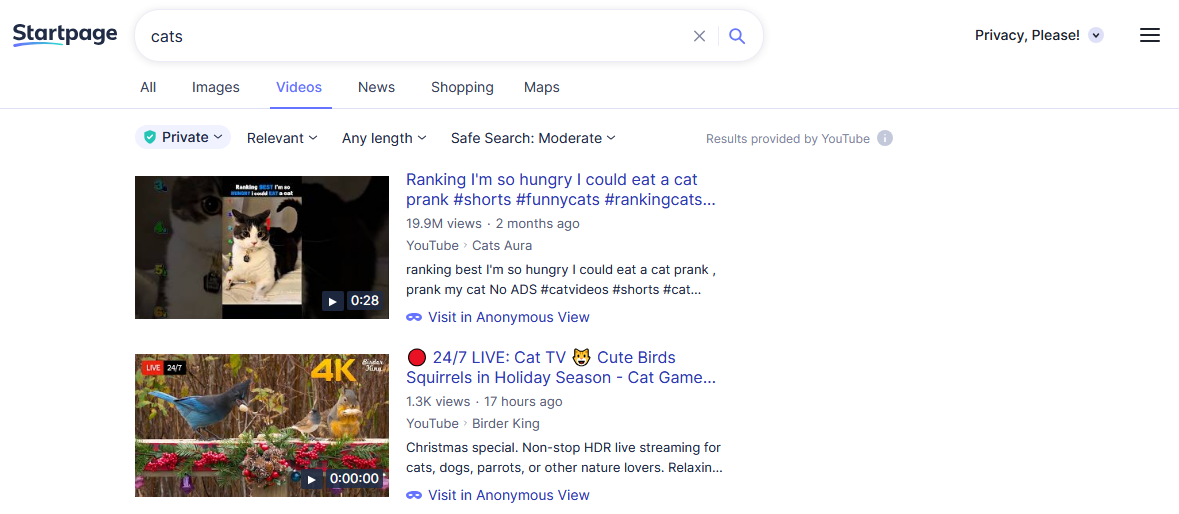 Startpage Images
