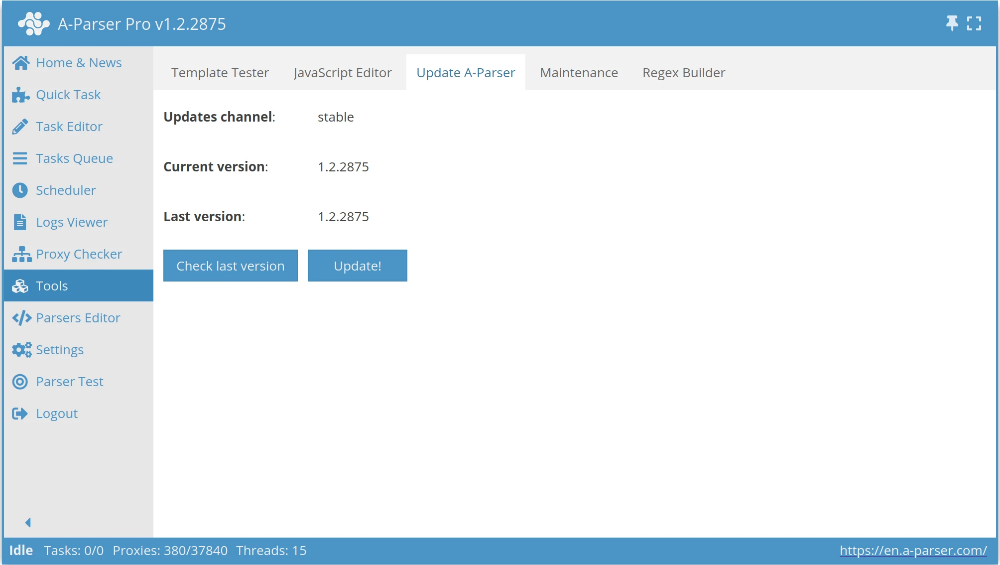 Actualizaciones de A-Parser