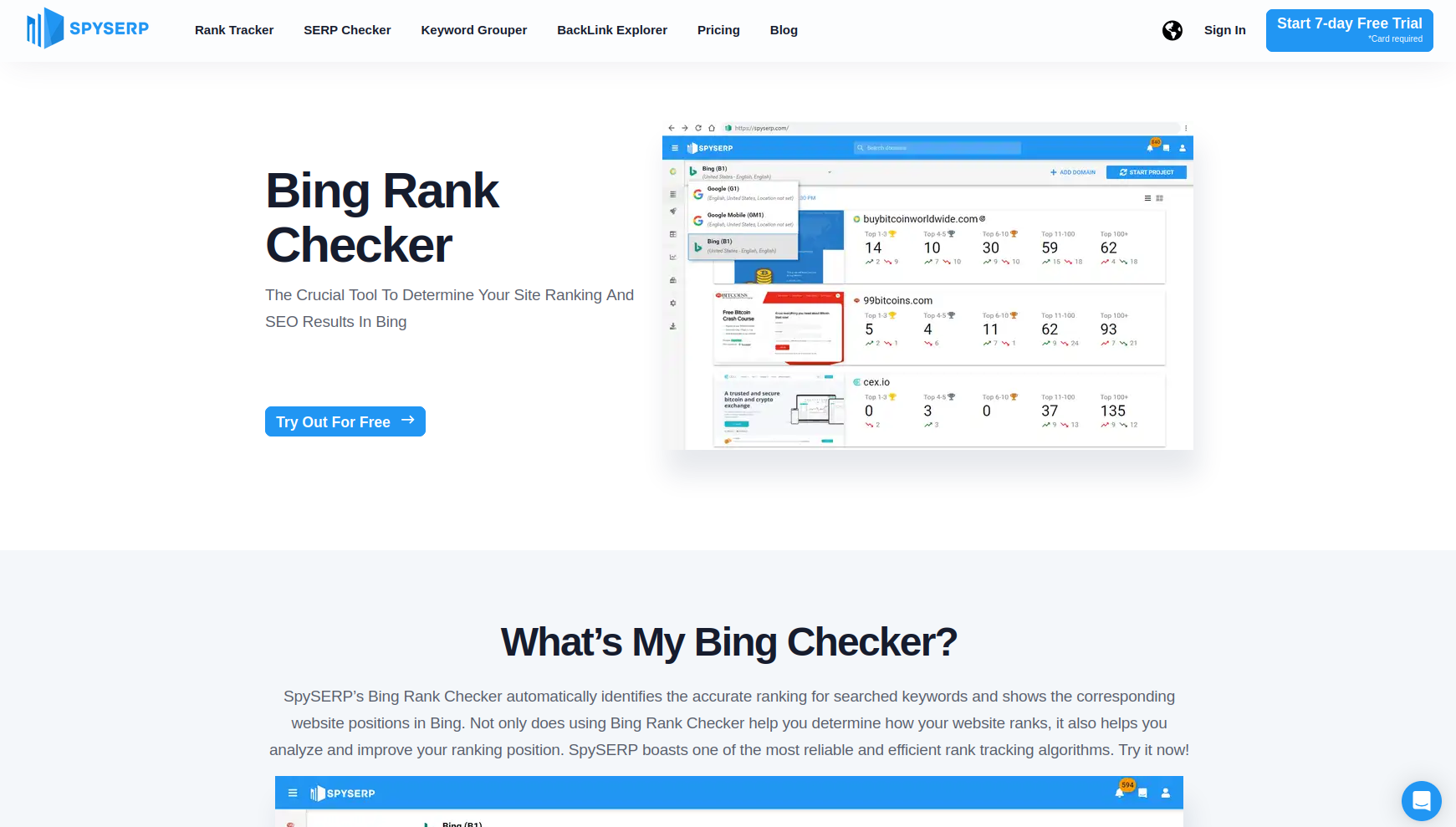 SpySERP Bing Checker